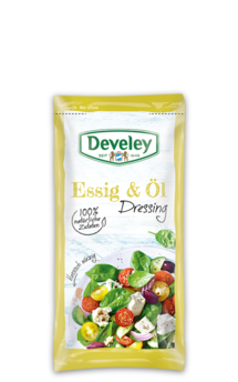 Essig und Öl Dressing im Portionsbeutel, 75ml zum mitnehmen, passt zu Avocado, Salat und Grillgemüse