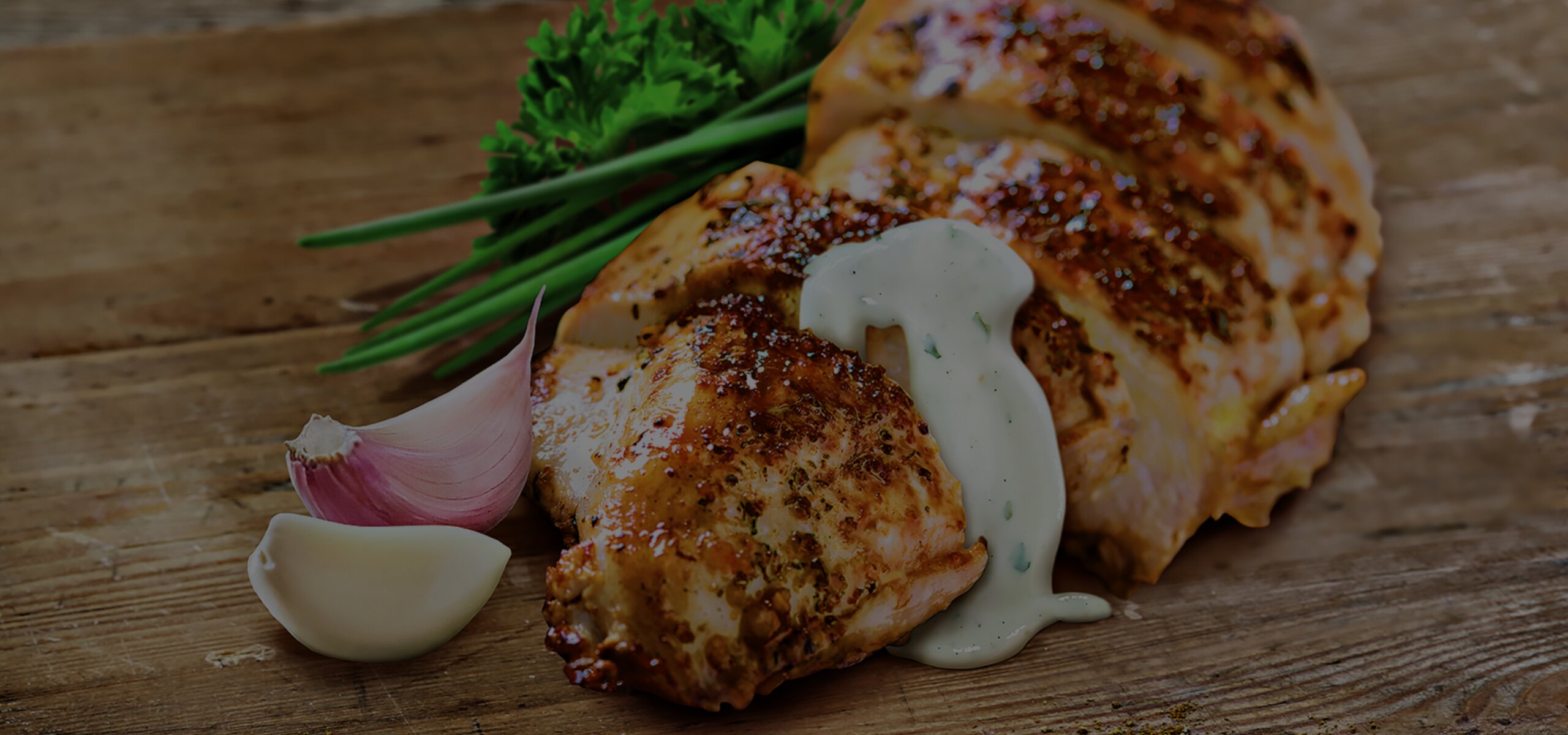 Hühnchen Filet als Rezeptvorschlag für die Knoblauch Sauce