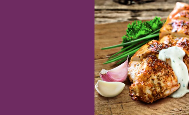 Hühnchen Filet als Rezeptvorschlag für die Knoblauch Sauce