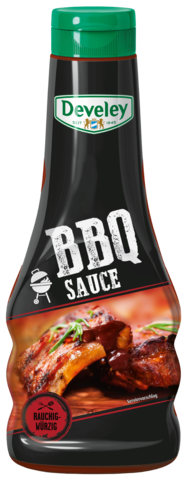 Die BBQ Sauce von Develey ist rauchig würzig und passt perfekt zu Burger, Steak und Geflügel, Squeeze, 250ml, grillsoße, vegan. vegetarisch