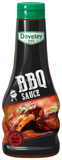 Die BBQ Sauce von Develey ist rauchig würzig und passt perfekt zu Burger, Steak und Geflügel, Squeeze, 250ml, grillsoße, vegan. vegetarisch