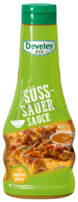 Die Süßsauer Sauce von Develey ist fruchtig würzig und passt perfekt zu Ofenkartoffeln,  Grillgemüse und Geflügel, Squeeze, 250ml, grillsoße, vegan. vegetarisch