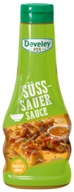Die Süßsauer Sauce von Develey ist fruchtig würzig und passt perfekt zu Ofenkartoffeln,  Grillgemüse und Geflügel, Squeeze, 250ml, grillsoße, vegan. vegetarisch