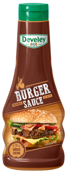 Die Burger Sauce von Develey ist fruchtig würzig und passt perfekt zu Wurst,  Burger und Steak, Squeeze, 250ml, grillsoße vegetarisch, Big Mac Soße,