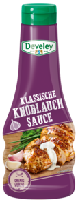 Die Knoblauch Sauce von Develey ist cremig würzig und passt perfekt zu Geflügel, Grillgemüse und Ofenkartoffel, Squeeze, 250ml, grillsoße vegetarisch