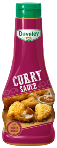 Die Curry Sauce von Develey ist würzig scharf und passt perfekt zu Geflügel, Grillgemüse und Ofenkartoffel, Squeeze, 250ml, grillsoße, vegan,  vegetarisch