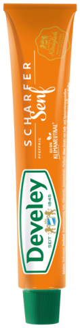 Scharfer Senf in der 100ml Tube von Develey, pfeffrig scharf, klimaneutral, vegan, vegetarisch