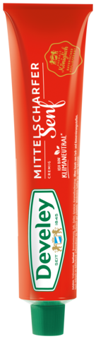 Mittelscharfer Senf im 200ml Tube von Develey, cremig & würzig, klimaneutral, vegan, vegetarisch