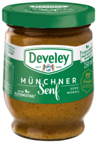 Münchner Senf in der 250ml Glas von Develey, Herzhaft & körnig, klimaneutral, vegan, vegetarisch