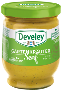 Gartenkräuter Senf im 250ml Glas von Develey, Kräuter & würzig, vegan. vegetarisch