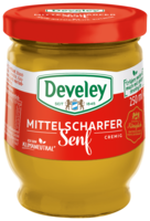 Mittelscharfer Senf im 250ml Glas von Develey, cremig & würzig, klimaneutral, vegan, vegetarisch