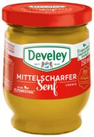 Mittelscharfer Senf im 250ml Glas von Develey, cremig & würzig, klimaneutral, vegan, vegetarisch