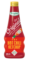 Hot Chili Ketchup in der 500ml Squeeze von Develey und Tabasco, Extra scharf & tomatig, vegan, vegetarisch, 