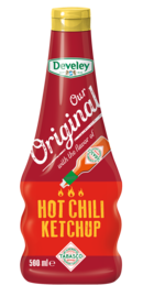 Hot Chili Ketchup in der 500ml Squeeze von Develey und Tabasco, Extra scharf & tomatig, vegan, vegetarisch, 