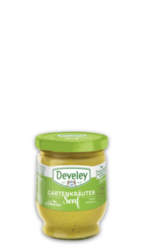 Gartenkräuter Senf im 250ml Glas von Develey, Kräuter & würzig, vegan. vegetarisch