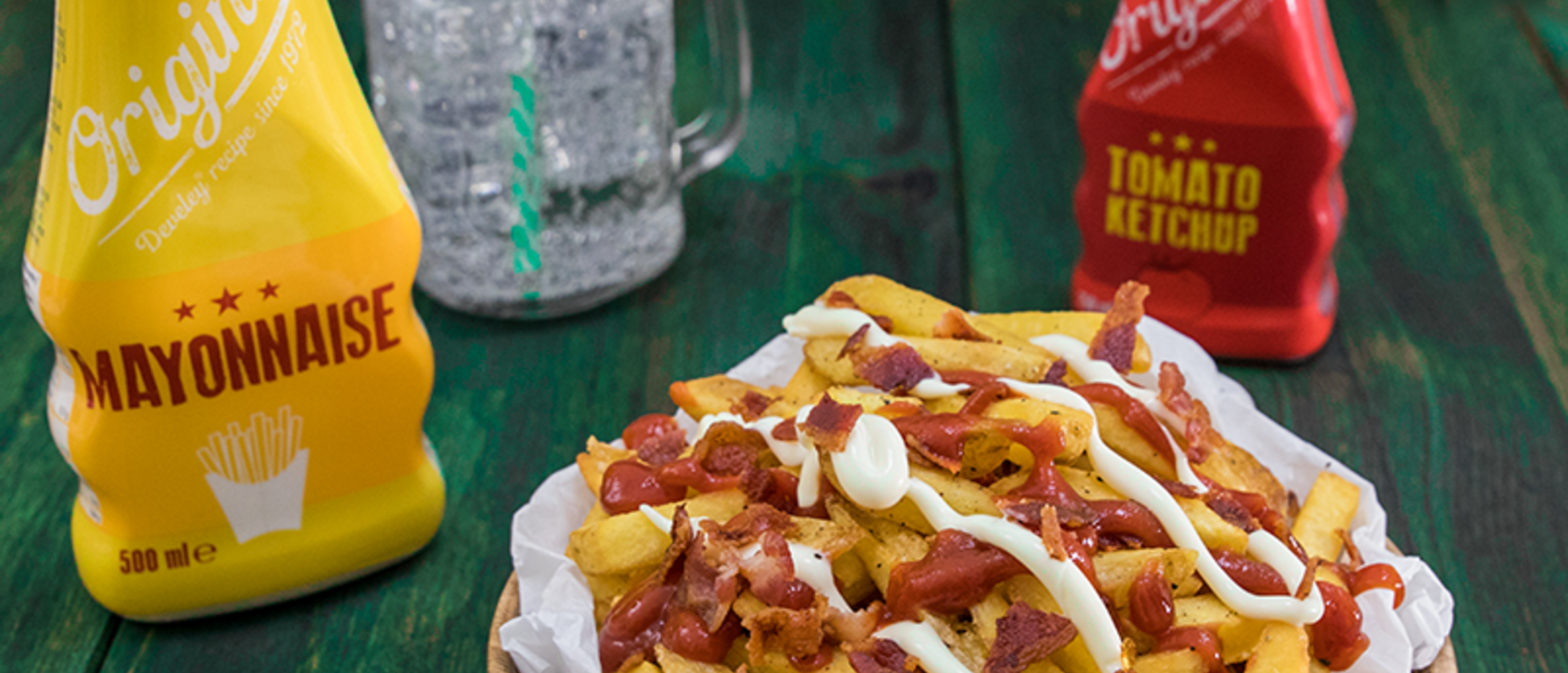 Rezept, Gericht von Develey: selbstgemachte Pommes mit leckerem Our Original Tomato Ketchup und Mayonnaise