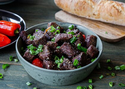 Rezept, Gericht von Develey: Steak Bites mit White BBQ Sauce