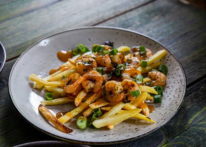 Rezept, Gericht von Develey: Süßsauer Fries mit Süßsauer Sauce 